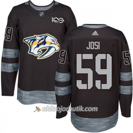 Män Ishockey Nashville Predators Tröja Roman Josi 59 1917-2017 100th Anniversary Adidas Svart Authentic